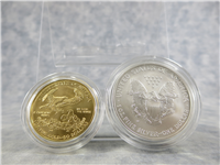 American Eagle 20th Anniversary Gold & Silver Uncirculated 1 Oz. Coins Set in Box with COA (US Mint, 2006-W)