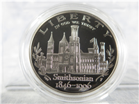 Smithsonian Institution 150th Anniversary Silver Proof Coin with Box & COA (U.S. Mint, 1996)