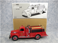 Ford 1951 Steuben Vol. Fire Dept. F-7 Fire Truck Die Cast 1:34 Metal Replica (First Gear, 1996)