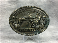 1980 NATIONAL FINALS RODEO - HESSTON - 6th Edition Collectors Belt Buckle