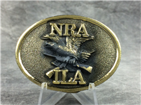National Rifle Association NRA & ILA Brass Belt Buckle