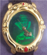One-Of-A-Kind EVIL QUEEN/OLD HAG Signed & Framed Original Disney Parks Artist Sketch, 3D Magic Mirror Watch & Collector's Pins