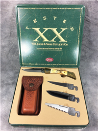 1999 CASE XX USA XX-CHANGER Stag Lockback Knife w/ 4 Blades & Sheath