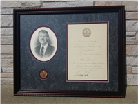 Jimmy Carter Deluxe Framed Signed Inaugural Invitation, Engraved Photo & Official Bronze Medal