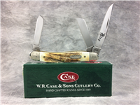 2004 CASE XX 5318 SS Limited Ed Genuine Burnt Stag Scrolled Medium Stockman Knife