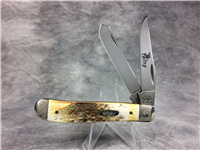 2004 CASE XX 5207 SS Ltd Ed Genuine Burnt Stag Scrolled Mini Trapper Knife