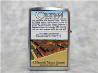 Camel Lights A MATCH AND A CAMEL 1927 AD 2-Sided Brushed Chrome Lighter (Zippo, CZ198, 1997)