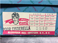 Disney's POOR CINDERELLA 14" Doll (Madame Alexander, #1540, 1975-91) MIB