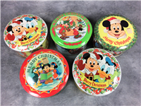 Lot of 5 Sealed Vintage DISNEY Limited Edition Christmas Candy Tins (Walt Disney Productions)