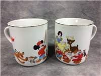 Lot of 2 Vintage DISNEY Mugs Mickey's Parade Snow White & 7 Dwarfs (Walt Disney Productions)