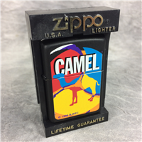 CAMEL POP ART Black Matte over Brass Lighter (Zippo CZ122, 1996)  