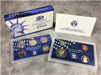 1999 US Mint 50 State Quarters Proof Set in OGP Blue Box (9 coins)