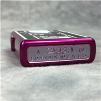 PLAYBOY BUNNY Black White Stripes Hot Pink Street Chrome Lighter (Zippo, 2008)