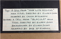 MAN WITH MILLIONS & BLACULA Original Animation Main Title Cels (Eileen Dunn)