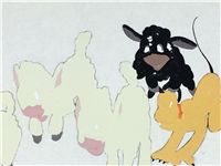 PLUTO Sheep Dog Original Animation Production Cel (Disney, 1949)