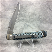 2015 CASE XX 6154 LC SS Smooth Gray Bone Chain Link Laser Etch Trapperlock Knife