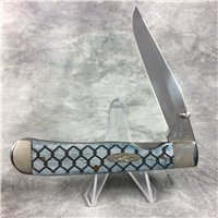 2015 CASE XX 6154 LC SS Smooth Gray Bone Chain Link Laser Etch Trapperlock Knife