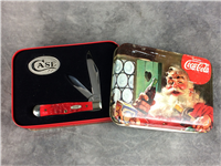 2001 CASE XX 6225-1/2 SS Limited Ed. COCA-COLA Small Red Jigged Bone Coke Bottle Knife