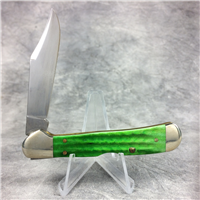2003 CASE XX USA 61749L SS Green Jigged Bone JOHN DEERE Mini-CopperLock Pocket Knife 