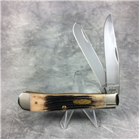 2015 CASE XX 6254 SS Black Cherry Winterbottom Jig Bone Trapper Knife w/ Brass Shield