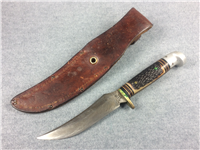 WESTERN USA Fixed Blade Hunting Knife w/ Sheath