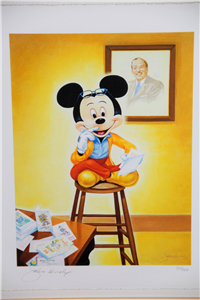 MICKEY MOUSE 70th Birthday Portrait Ltd Ed 1/500 Framed Giclee (Disney, 1998)
