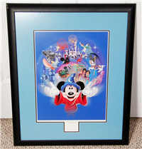 Disneyland WHERE THE MAGIC BEGAN Mickey Ltd Ed Framed Lithograph (Disney, 2005) COA