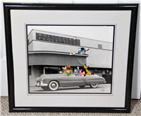 WALT'S CONVERTIBLE Limited Edition Framed Sericel & 1948 Photo (Walt Disney Co., 1992)