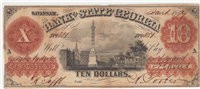 1859 $10 Bank of State of Georgia, Savannah, GA Obsolete Bank Note 