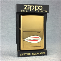 HARLEY DAVIDSON 1940 LOGO Polished Brass Lighter (Zippo, 1991)