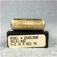HARLEY DAVIDSON 1950 LOGO Polished Brass Lighter (Zippo, 1992)