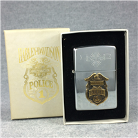 HARLEY DAVIDSON Since 1909 POLICE 1 Polished Chrome Lighter (Zippo, 1993)