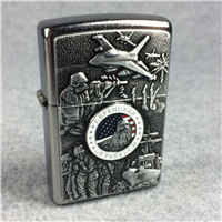 DEFENDERS OF FREEDOM JOINED FORCES Street Chrome Lighter (Zippo 24457, 2015)