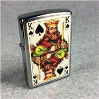KING OF SPADES Double-Sided Brushed Chrome Lighter (Zippo 28489, 2013)  