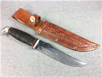 1965-1969 CASE XX USA 323-6 Stacked Leather Fixed Blade Hunting Knife & Sheath