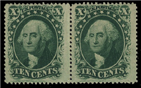 (Scott 35)  USA 1859 10&#162; George Washington (green, type 5)