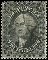 (Scott 36)  USA 1857 12&#162; George Washington (black)