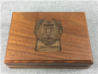 HARLEY DAVIDSON REUNION 90 YEARS Silver Plate Lighter in Wood Box (Zippo, 1993)  