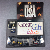 ZIPPO Vintage WWII Aircraft Set of 8 Lighters with Table Top Store Display (Zippo, 1992-1993)  