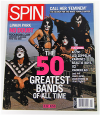 SPIN Magazine V18 #2 (Feb 2002) KISS Cover 50 Greatest Bands of All Time