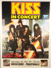 KISS IN CONCERT 23-1/2" x 33"  German Tour Promo Poster (Phonogram, 1984)