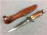 R. J. RICHTER Solingen Germany Stag 9" Fixed Blade Knife with Leather Sheath