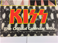 1986 KISS Official Calendar 16-1/2" x 11-3/4" with 12 Large Color Photos