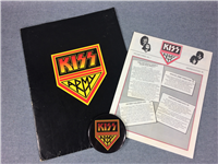 1976 KISS ARMY Fan Club Welcome Kit Folder with Newsletter and Button (Aucoin, KISS)