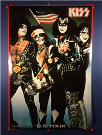 1976 KISS U.S. TOUR 22" x 33" Rolled Poster (Aucoin) MINT