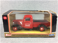 1937 COCA-COLA Chattanooga ,TN FORD Custom Red Pickup 1/24 Diecast #68061 (Redbox)