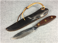 OTHELLO G.C.Co. 047 Yukon Hunter 8-3/8" Wood Fixed-Blade Knife w/ Leather Sheath