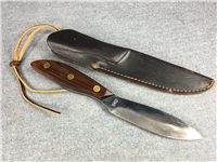 OTHELLO G.C.Co. 047 Yukon Hunter 8-3/8" Wood Fixed-Blade Knife w/ Leather Sheath