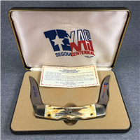 1981 CASE XX USA Ltd Ed 1836-1986 TEXAS SESQUICENTENNIAL Stag Texas Lock Horn Knife