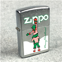 ZIPPO MERRY CHRISTMAS ELVES Street Chrome Lighter (Zippo, 2000 XVI)